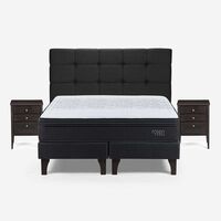 Cama Europea Rosen Base Dividida 2 Plazas Tempo + Maderas Issey