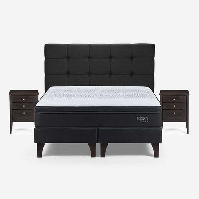 Imagen 1 del producto Cama Europea Rosen Base Dividida 2 Plazas Tempo + Maderas Issey