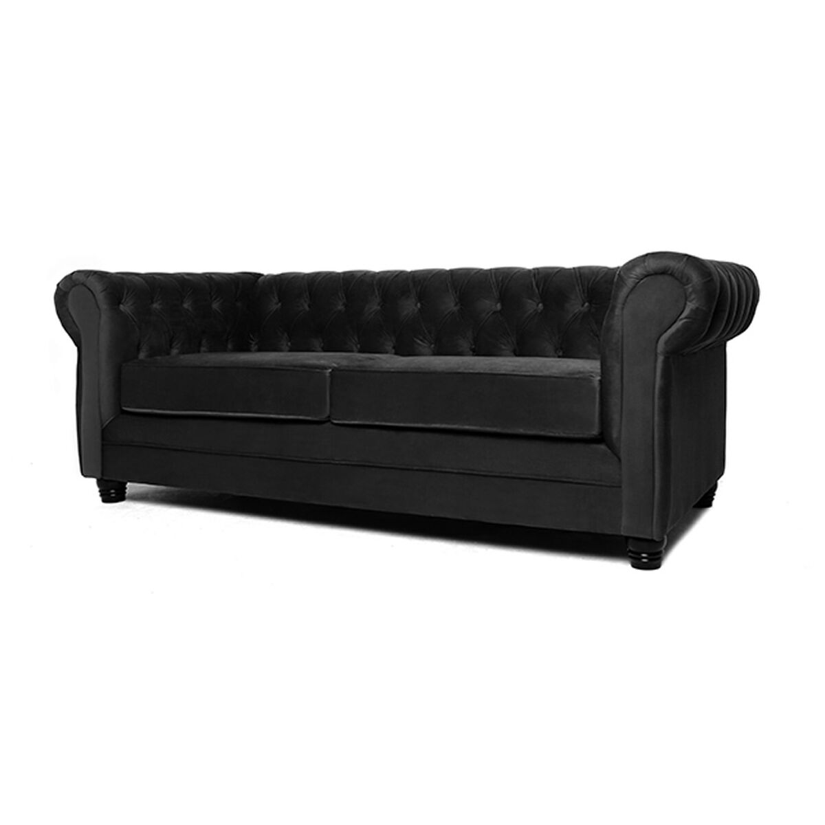 Sofá Barra Design Chesterfield 3 Cuerpos Negro
