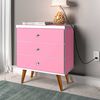 Velador Infantil Casanova Kids Status Rosado 3 Cajones