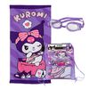 Toalla de Playa Infantil + Lente de Agua Sanrio Kuromi Morado 70 x 140 cm
