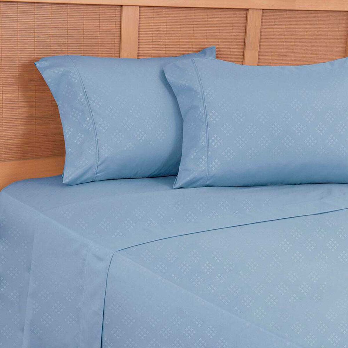 Juego de S&aacute;banas Plumetti 2 Plazas Mimosa Celeste