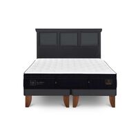 Cama Europea CIC Base Dividida 2 Plazas Súper Premium + Respaldo Torino Negro