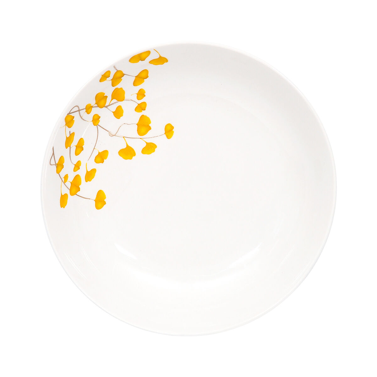 Set Platos Base Doral Flor 4 Piezas Amarillo