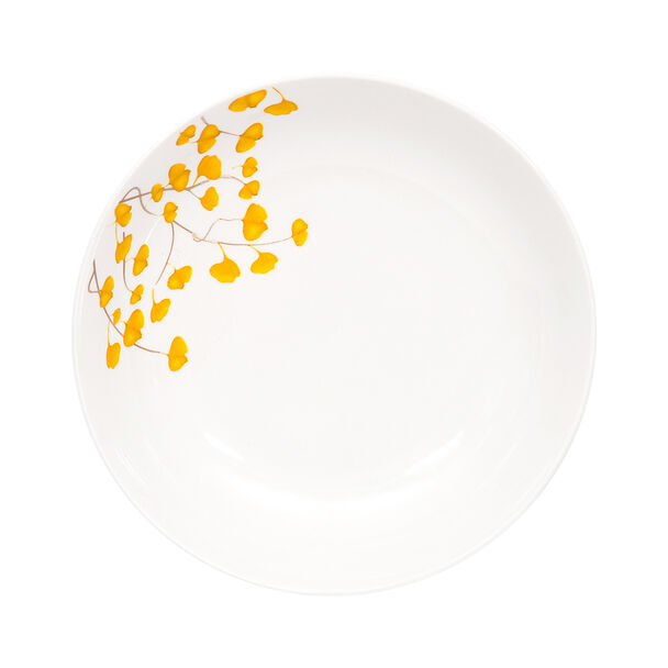 Set Platos Base Doral Flor 4 Piezas Amarillo