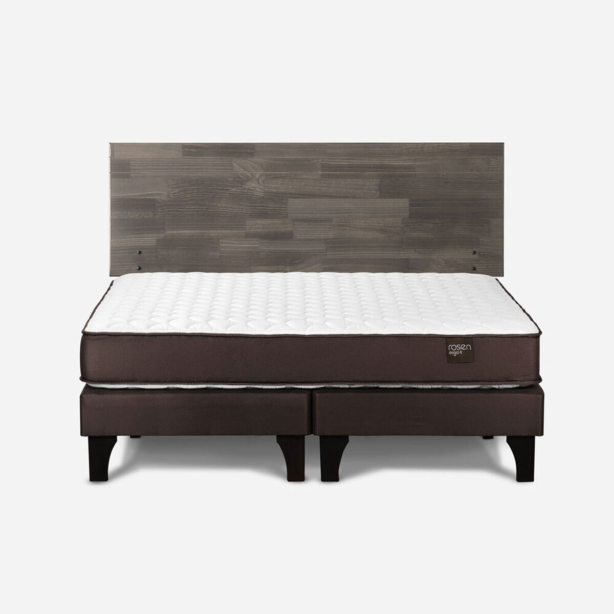 Cama Europea Rosen 2 Plazas New Ergo T + Respaldo Tabor Grafito
