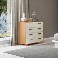 Cómoda Roca Londrina 4 Cajones Blanco Canela