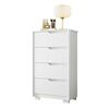 Cómoda Vekkahome Sole 4 Cajones Blanco Café
