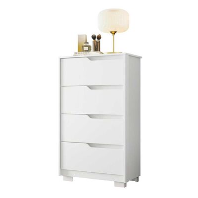 Cómoda Vekkahome Sole 4 Cajones Blanco Café