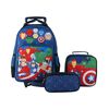 Pack 3 Piezas Mochila con Ruedas, Lonchera y Estuche Avengers