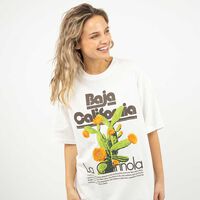 Polera Con Estampado Manga Corta Mujer Icono Crudo