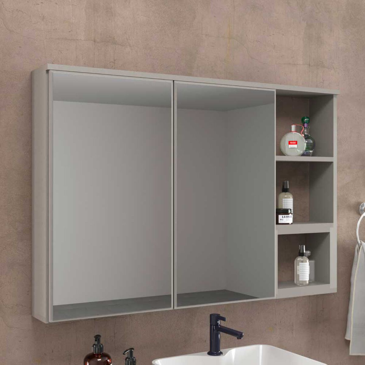 Botiquín Baño Espejo Home Mobili  Maximus Gris