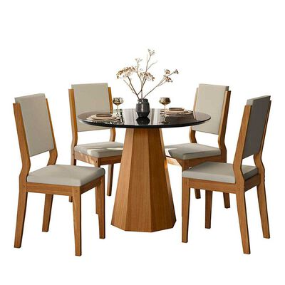 Imagen 1 del producto Juego de Comedor VekkaHome Isis 4 Sillas Gris