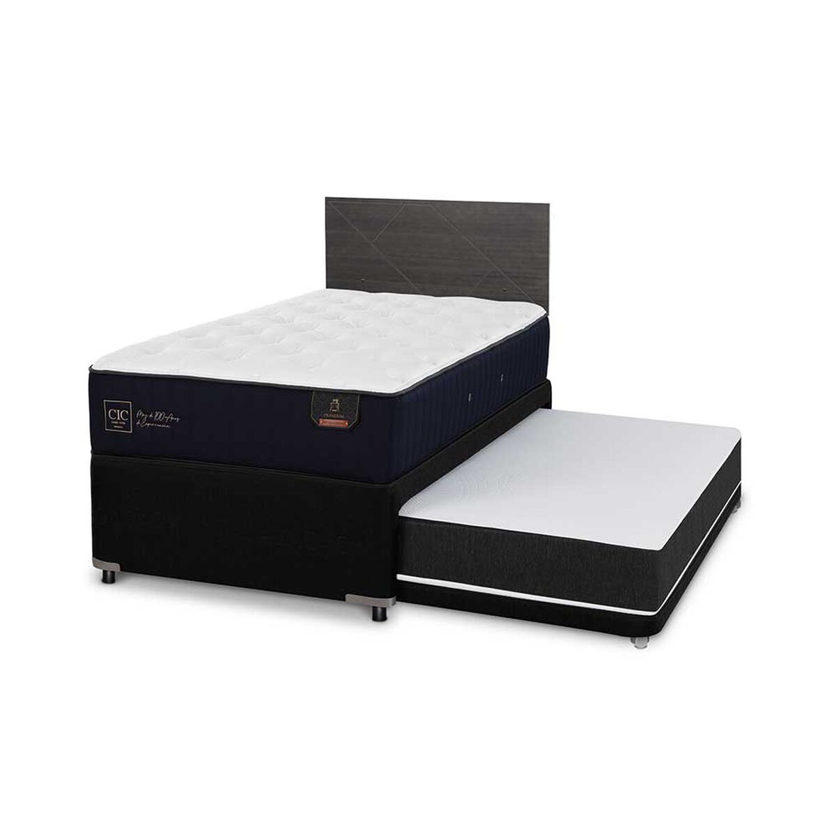 Cama Nido CIC Base Normal 1,5 Plazas Premium + Respaldo Villarrica