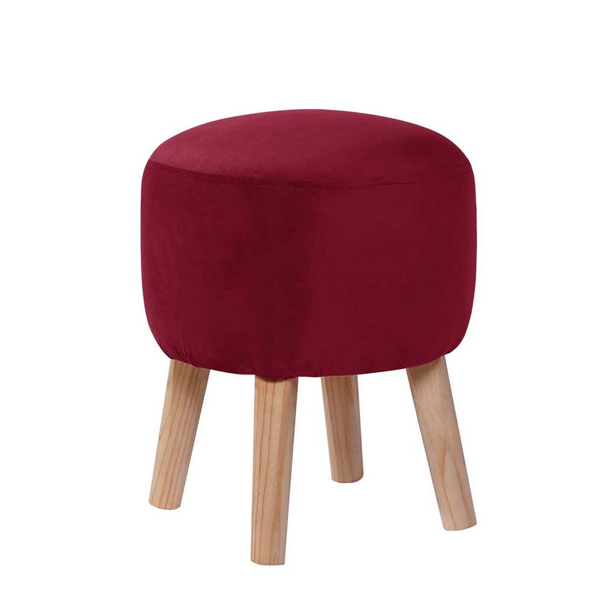 Pouf Latam Home Nantes Tela Velvet Burdeo