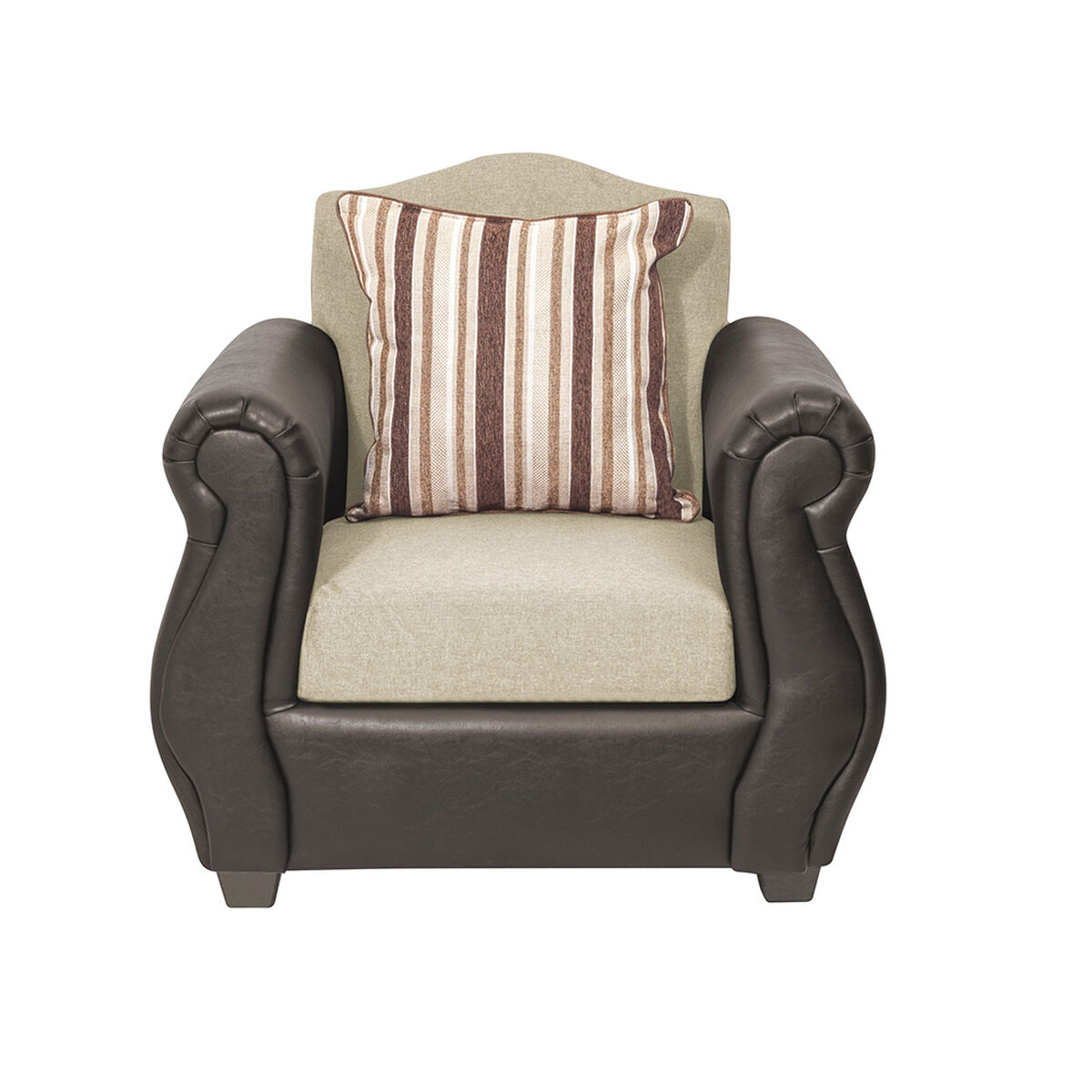 Juego de Living Innovamuebles Azucena Sofá 3 Cuerpos + Dos Sillones 1 Cuerpo Beige 