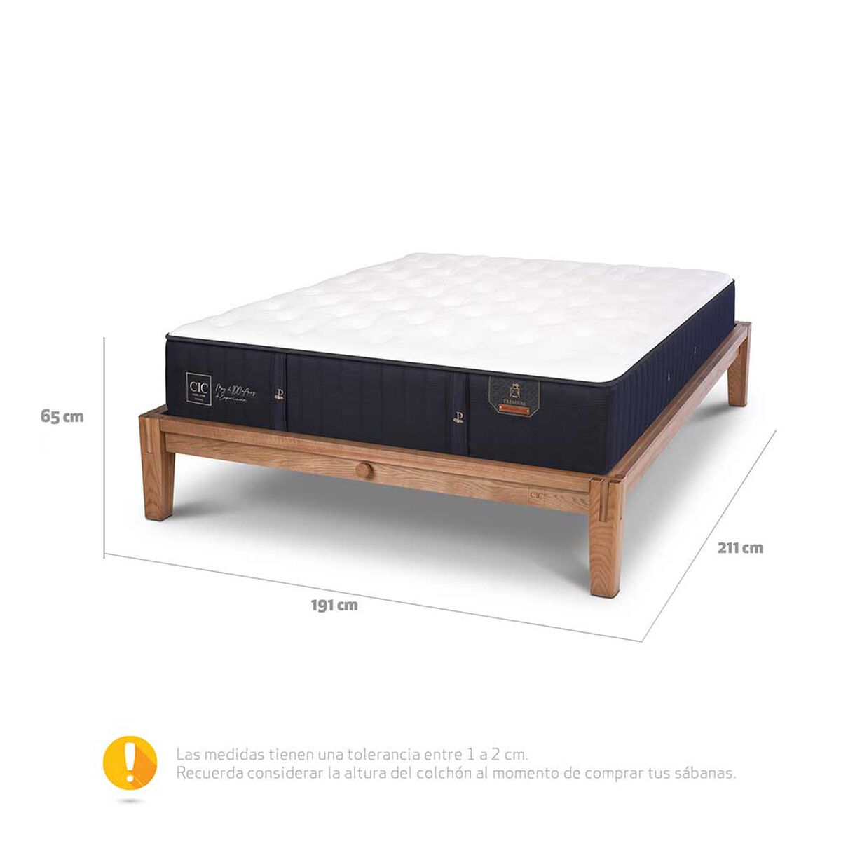 Cama Europea CIC King OAK Premium