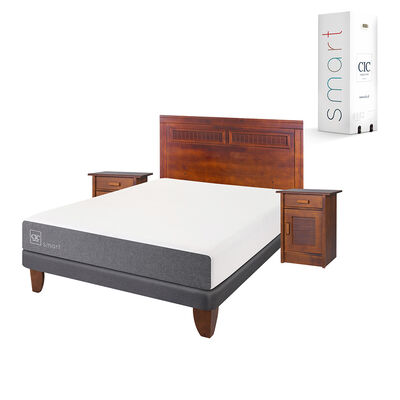 Imagen 2 del producto Cama Europea CIC 2 Plazas Smart + Respaldo + 2 Veladores  Milán