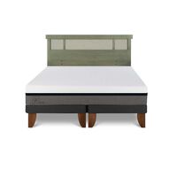Cama Europea CIC Base Dividida King Balance + Respaldo Dublin Olivo