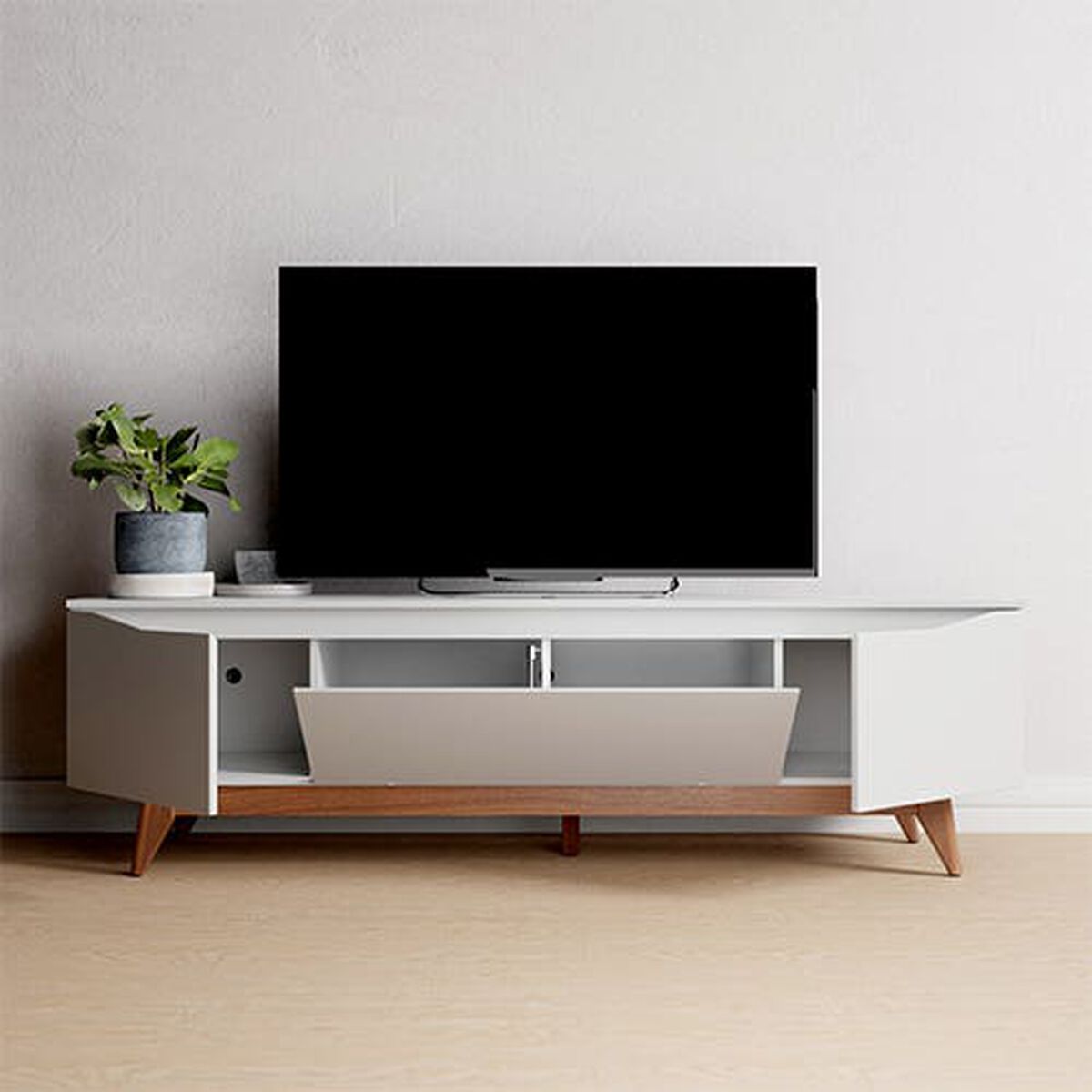 Rack TV Decocasa Flyn Hasta 75" Blanco