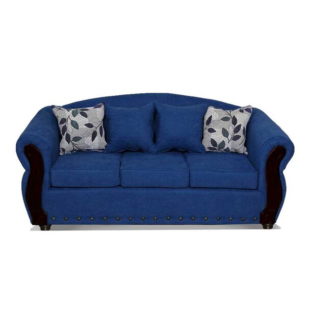 Sofá Elegant Detail Bartolucci 3 Cuerpos Azul