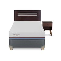 Cama Americana CIC 1,5 Plazas Excellence Plus + Respaldo + 1 Velador Munich
