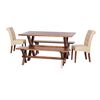 Juego de Comedor Latam Home Sevilla Oviedo 2 Sillas + 2 Bancas PU Beige