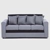 Juego de Living Paris Sofá 3 Cuerpos + Dos Pouf 1 Cuerpo Gris Negro