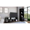 Combo Bar Esquinero + Rack TV40 Extensible TuHome Beijing Wengue Blanco