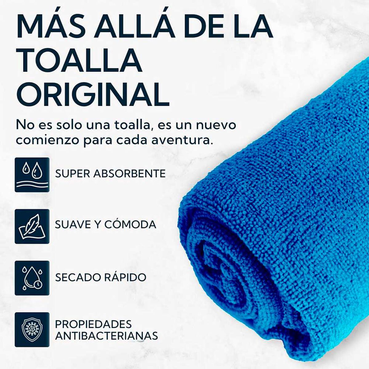 Pack 2 Toallas Microfibra Terry Azul Pro Outdoor