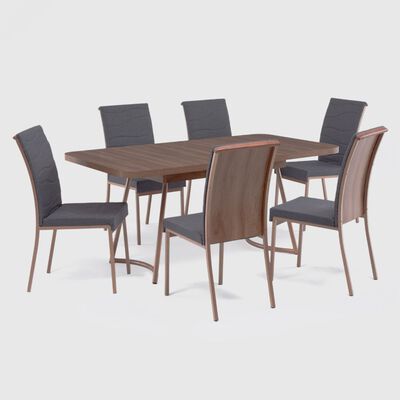 Imagen 1 del producto Juego de Comedor Roca Roma 6 Sillas Canela