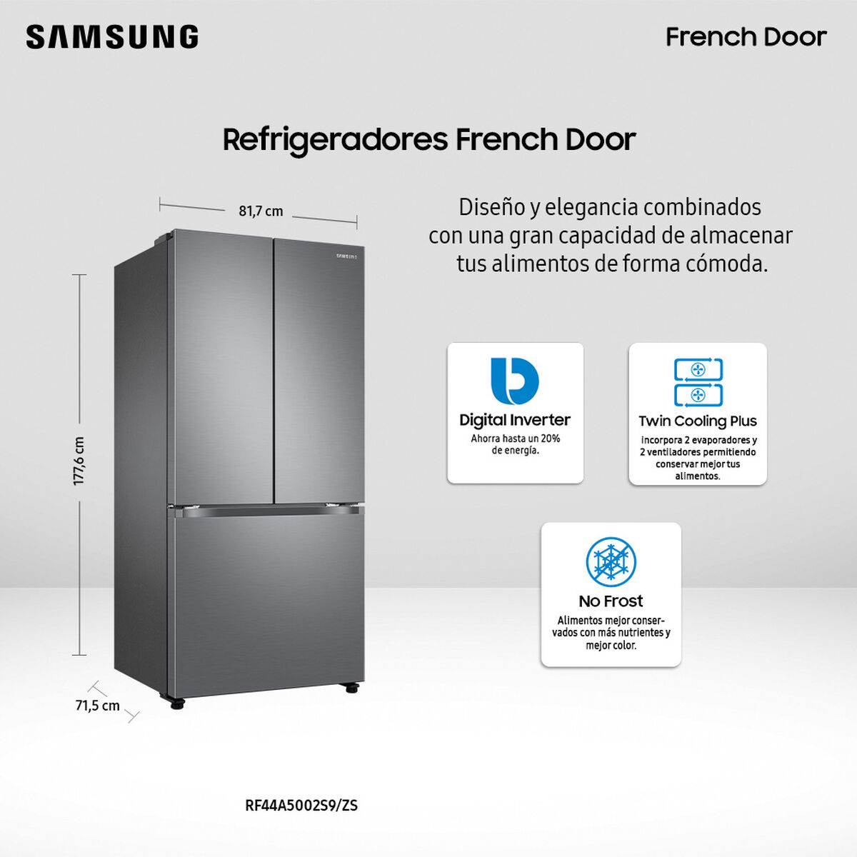 Refrigerador Side By Side Samsung RF44A5002S9 431 lts.