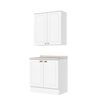 Combo Cocina Mueble Aéreo + Base Home Mobili Americana 80 cm Blanco