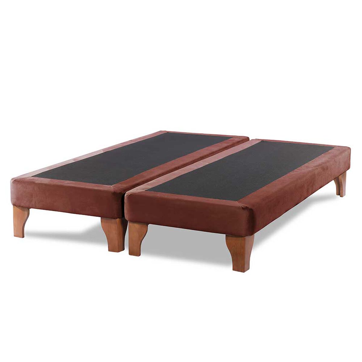 Base Europea Dividida Latam Home 2 Plazas Zen Tela Velvet Chocolate