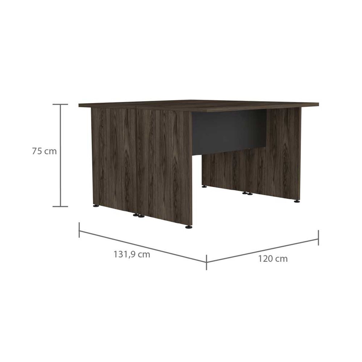 Escritorio Recto TuHome Home Office Negro Soft Coñac