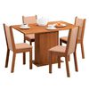 Juego de Comedor Vekkahome Celine 4 Sillas Caf&eacute;