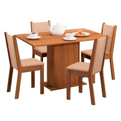 Juego de Comedor Vekkahome Celine 4 Sillas Café