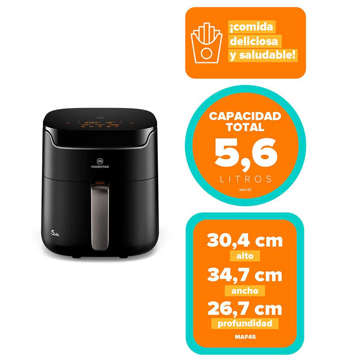Freidora de Aire Mademsa MAF45 5,6 lts.