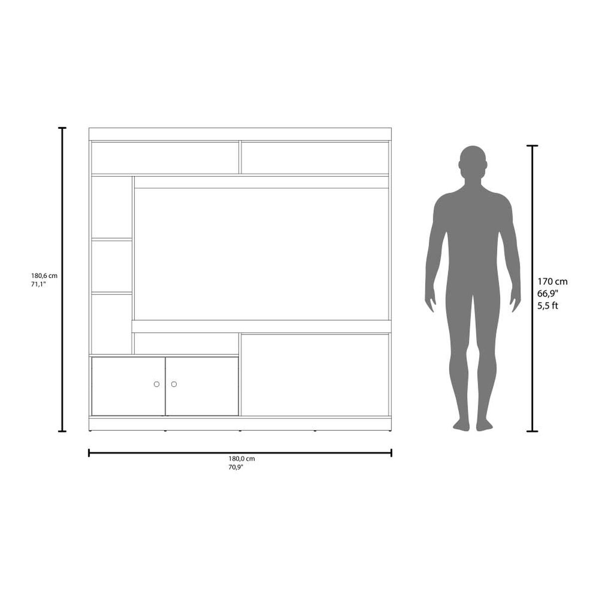 Estante TV TuHome Dante Hasta 65" Blanco