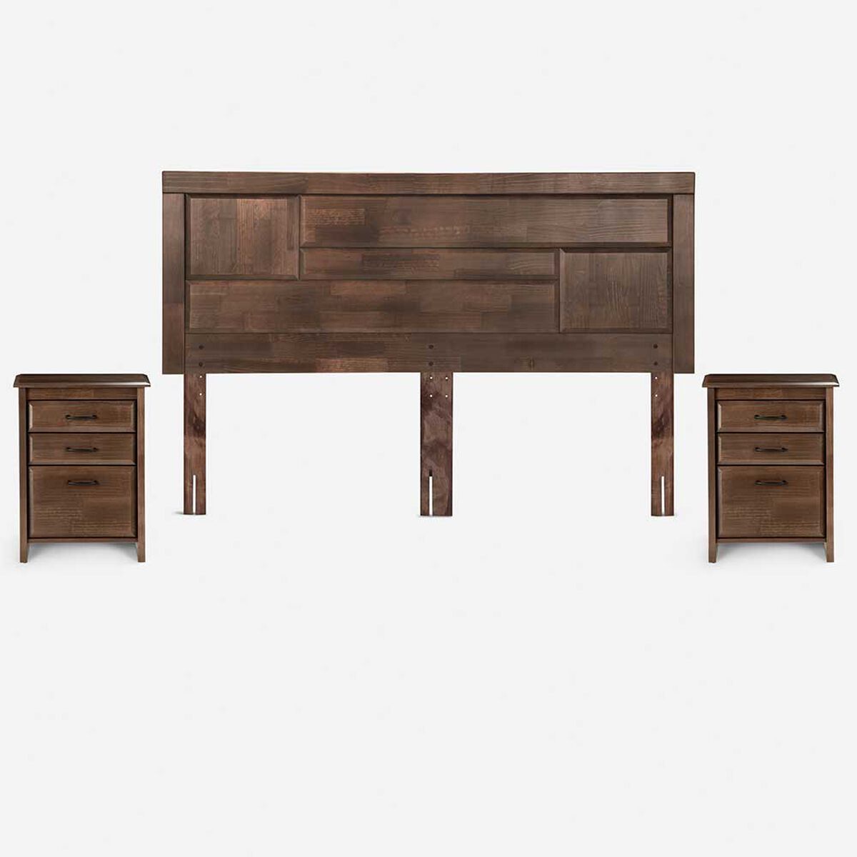 Cama Europea Rosen King Dolce + Respaldo + 2 Veladores