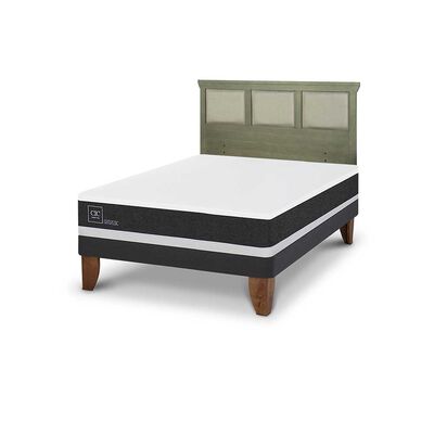 Imagen 2 del producto Cama Europea CIC 2 Plazas Ortopedic + Respaldo Torino Olivo