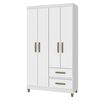 Cl&oacute;set Vekkahome Lisboa 4 Puertas 2 Cajones Blanco