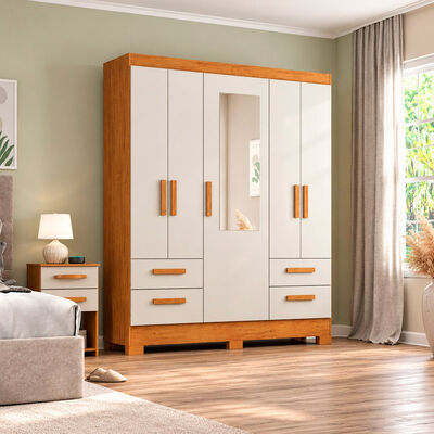 Clóset Exit Vitória 5 Puertas 4 Cajones Roble Beige