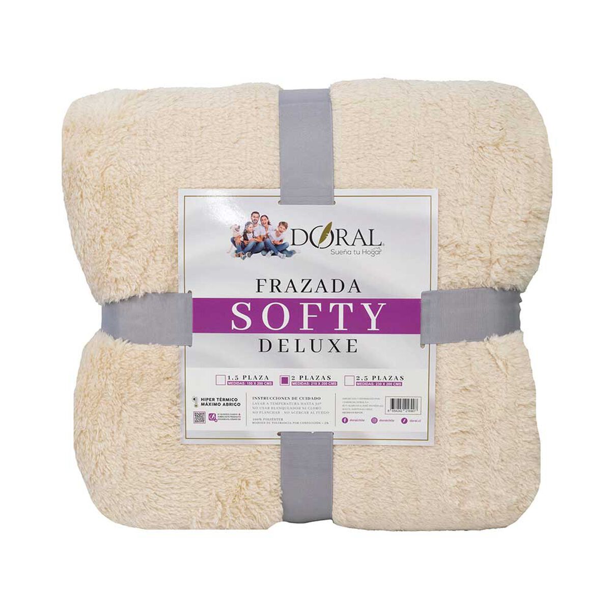 Frazada Poliéster Doral 2 Plazas Deluxe Beige