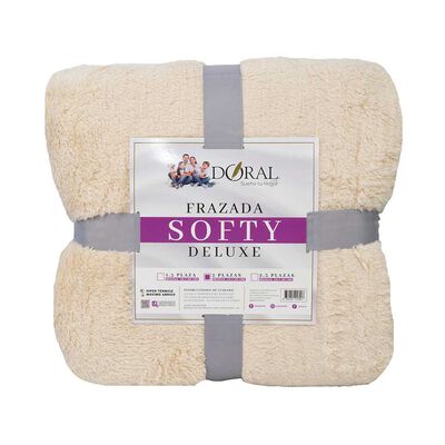Frazada Poliéster Doral 2 Plazas Deluxe Beige