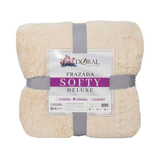 Frazada Poliéster Doral 2 Plazas Deluxe Beige
