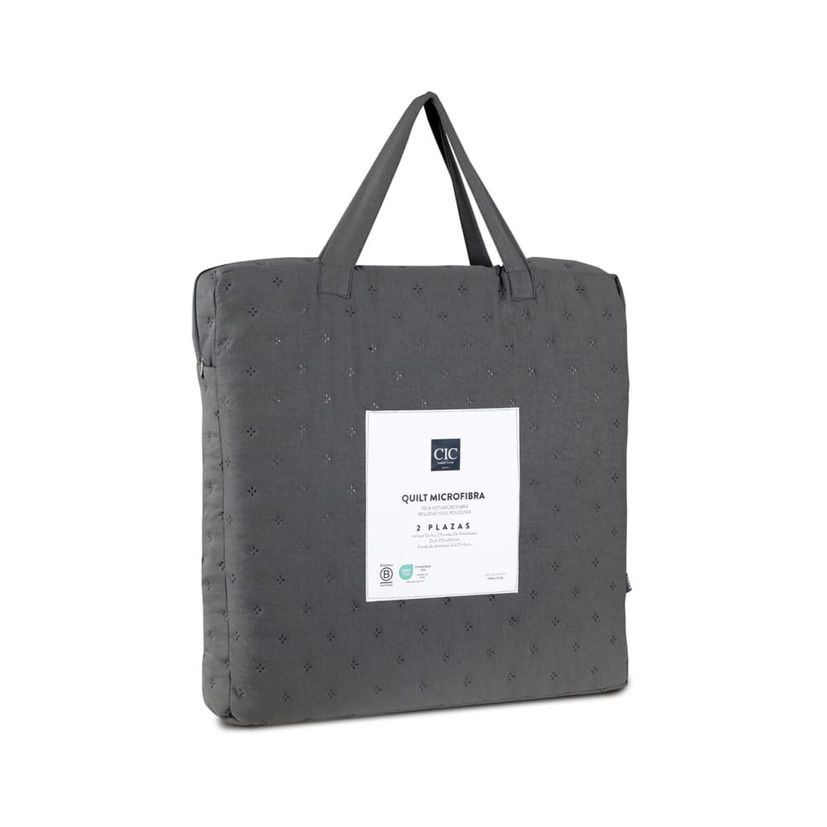 Quilt CIC 2 Plazas Gris Microfibra