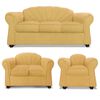 Juego de Living Elegant Detail Marsella Sof&aacute; 3 Cuerpos + Sof&aacute; 2 cuerpos + Sill&oacute;n 1 Cuerpo Beige
