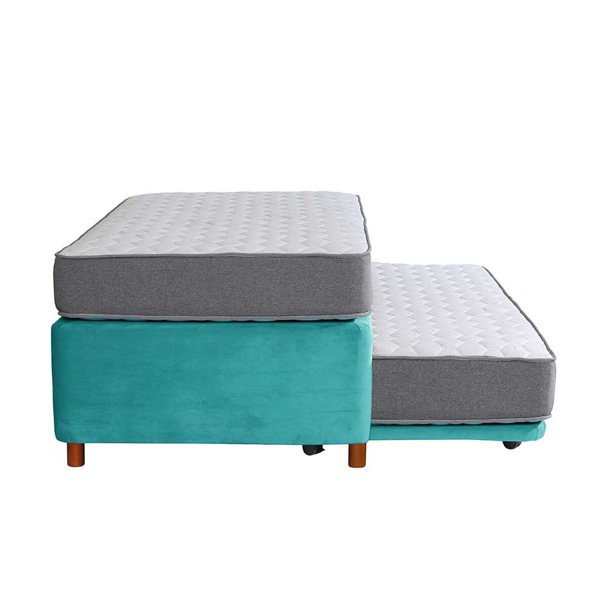 Cama Nido Latam Home 1,5 Plazas Zen Best Tela Turquesa