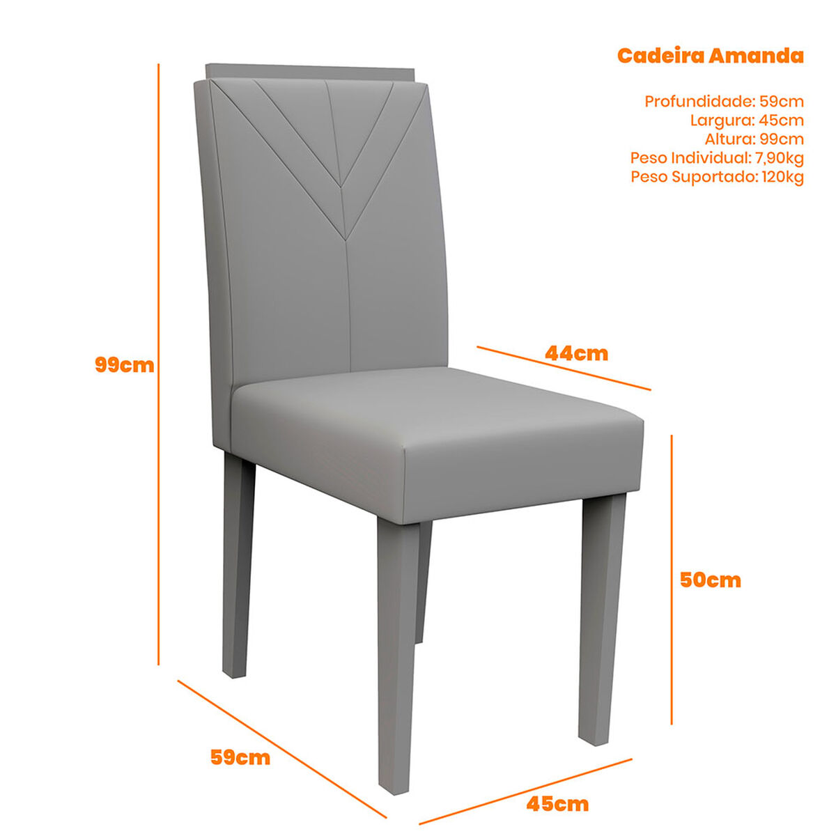 Juego de Comedor VekkaHome Isa 4 Sillas Gris